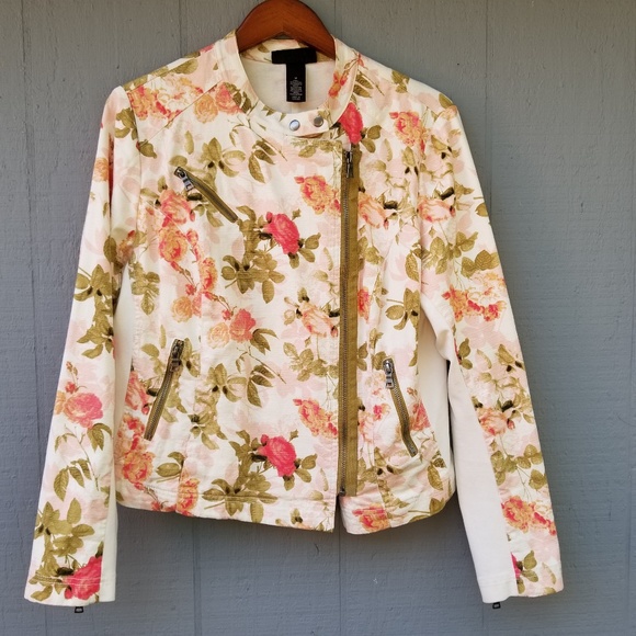 Lane Bryant Jackets & Blazers - Lane Bryant Floral Moto Jacket Zippered 14 Plus